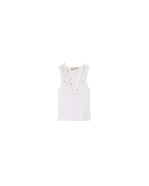 Twinset White Sleeveless Tops