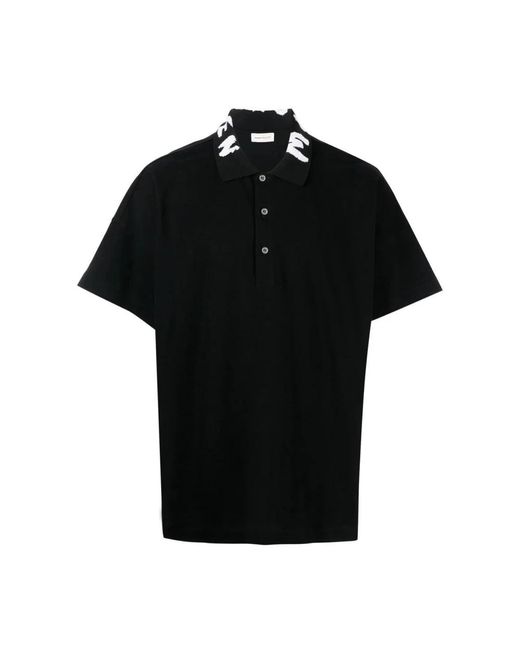 Alexander McQueen Black Polo Shirts for men