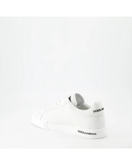 Dolce & Gabbana Schnürleder-sneaker in White für Herren