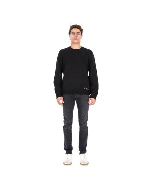 A.P.C. Black Round-Neck Knitwear for men