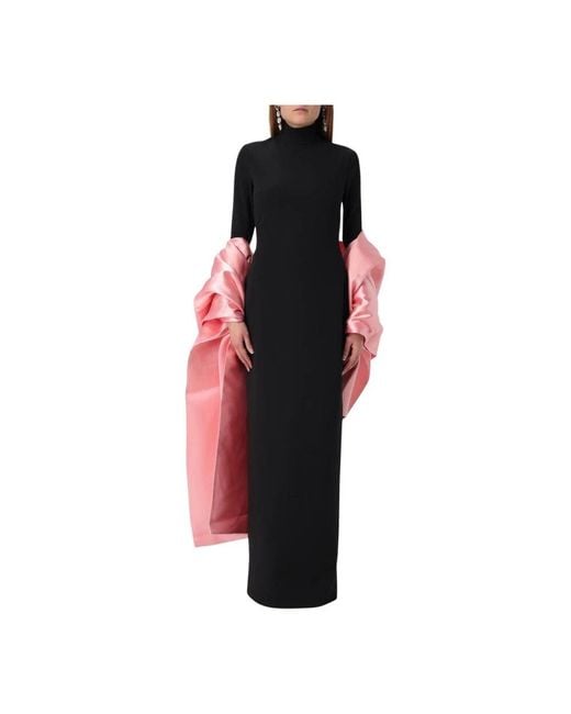 Solace London Black Goldenes Maxikleid Mit Abnehmbarem Cape