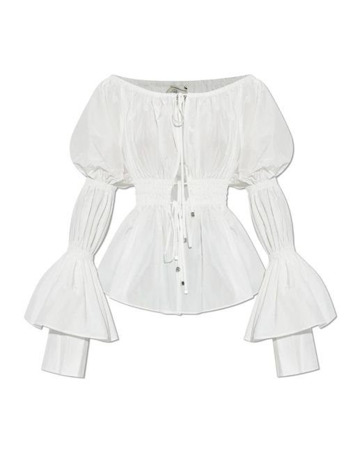Blumarine Top Met Ruches in het White