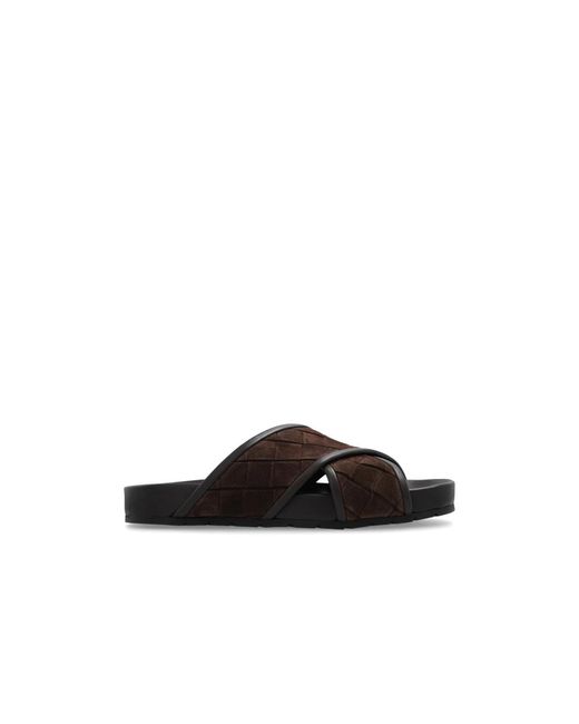 Bottega Veneta Black Sliders for men