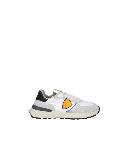 Philippe Model Schoenen ,Veelkleurig ,Leer Stijlvolle Grijze Sneakers in het White voor heren