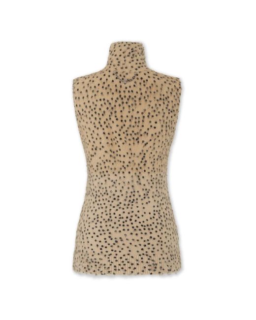 Rabanne Truien & Vesten ,Mouwloze Top Met Dierenprint in het Natural