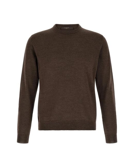 Zanone Brown Round-Neck Knitwear for men