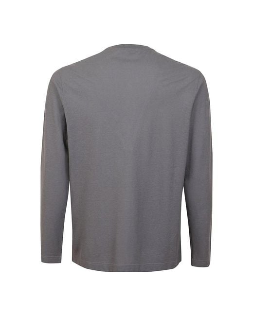 Zanone Gray Long Sleeve T-Shirts for men