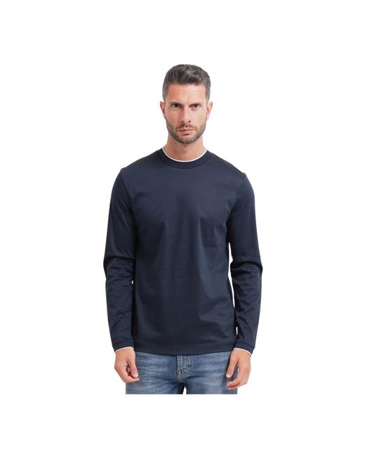 Boss Blue Long Sleeve T-Shirts for men