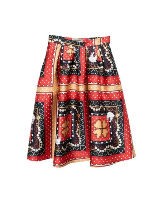 ALESSANDRO ENRIQUEZ Red Midi Skirts