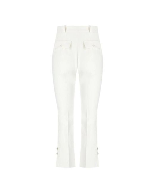 Elisabetta Franchi White Wide Trousers