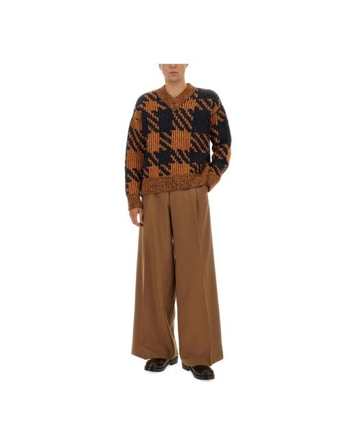 Dries Van Noten Brown V-Neck Knitwear for men