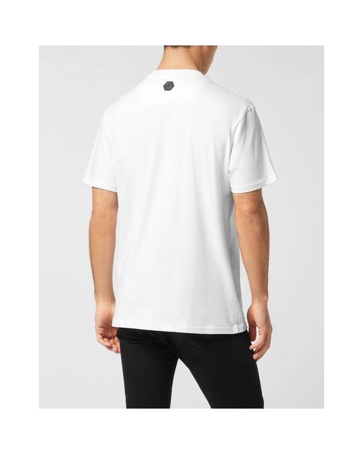 Philipp Plein Tops ,Wit ,Katoen T-Shirt Met Ronde Hals Teddybeer in het White voor heren