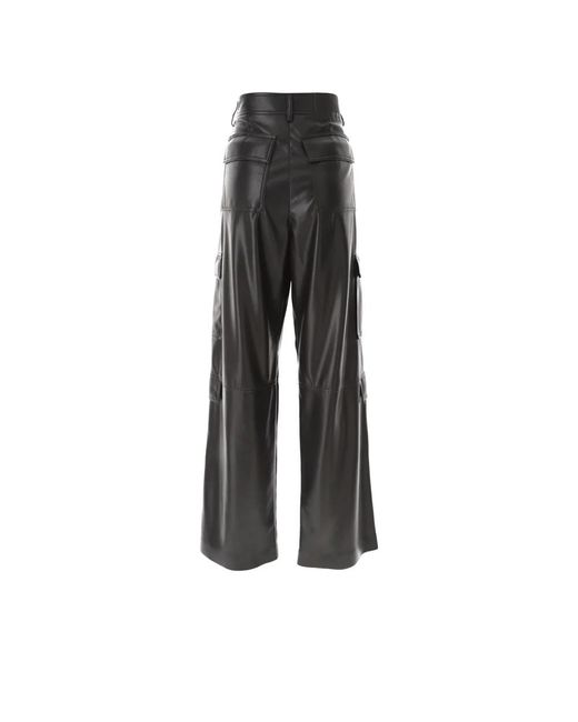 MSGM Faux Leren Cargo Broek in het Black