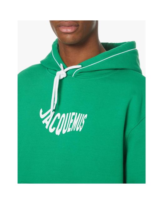 Jacquemus Grüner wave logo hoodie sweatshirt in Green für Herren