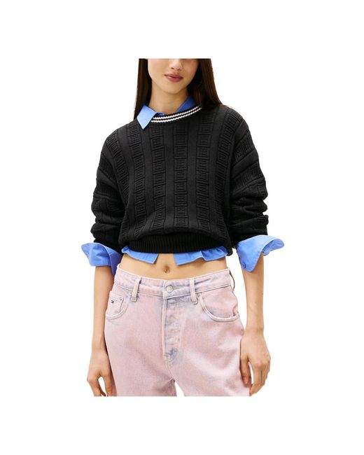 Tommy Hilfiger Black Round-Neck Knitwear
