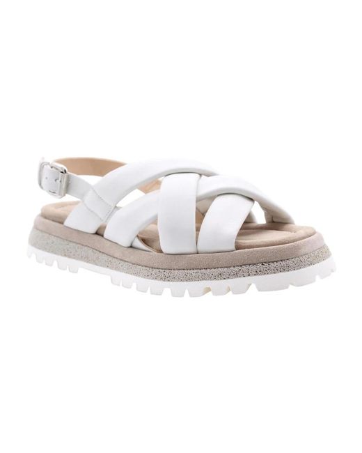 Laura Bellariva White Flat Sandals