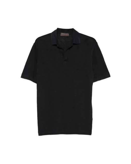 FILIPPO DE LAURENTIIS Black Polo Shirts for men