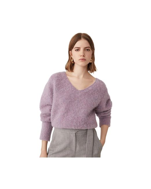 Suncoo Purple V-Neck Knitwear