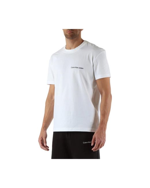 Calvin Klein Baumwoll logo geprägtes t-shirt in White für Herren