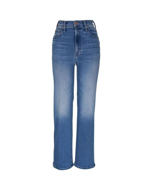 Mother Blue Straight Jeans