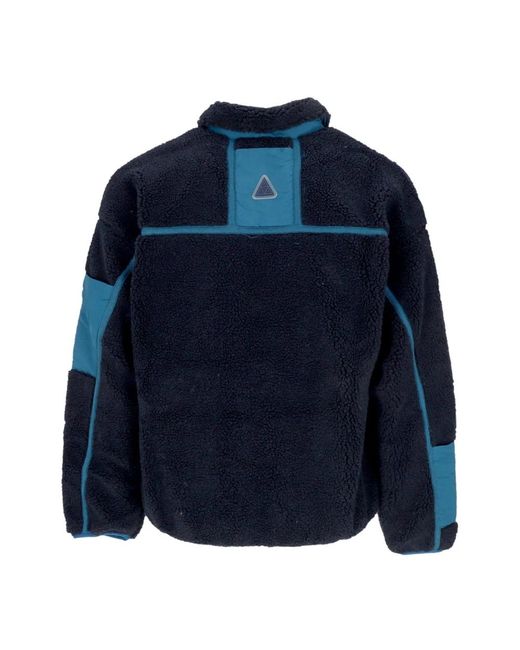 Huf Hoodies & Sweatvesten ,Blauw ,Polyester Blauwe Nacht Sherpa Jas in het Blue voor heren