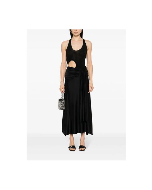 Gonna midi jupe mid lenght di Rabanne in Black