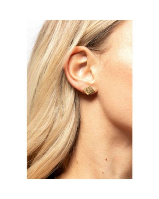 Caï Metallic Handgemachte Ohrringe Mit Weißem Topas-Motiv