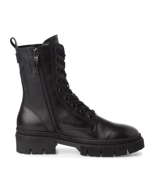 Tamaris Black Lace-Up Boots