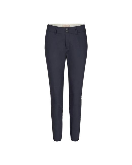 Mos Mosh Broeken ,Blauw ,Katoen Nachtbroek Met Ribboorden in het Blue