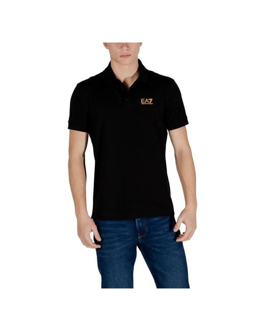 EA7 Black Polo Shirts for men