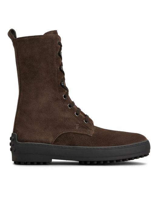 Tod's Brown Lace-Up Boots