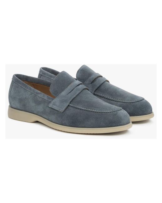 ESTRO Blue Loafers for men