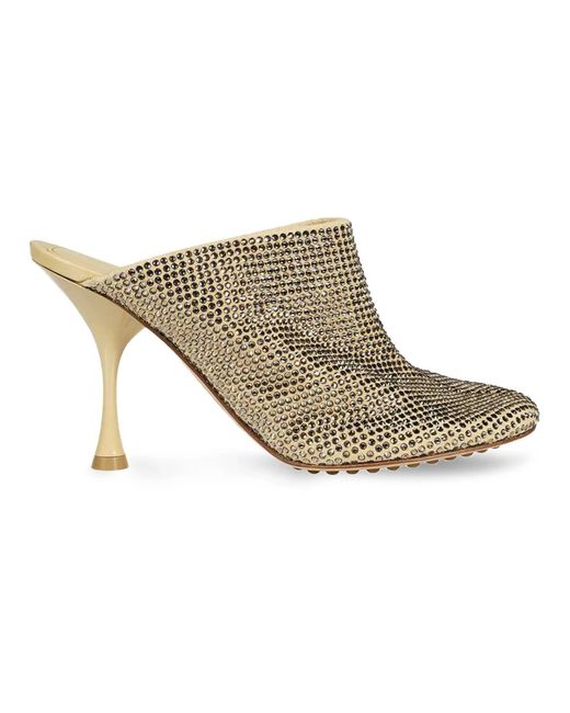 Bottega Veneta Gray Heeled Mules