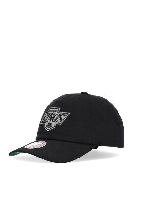 Mitchell & Ness Accessoires ,Zwart ,Katoen Los Angeles Kings Gebogen Klep Pet Zwart in het Black voor heren