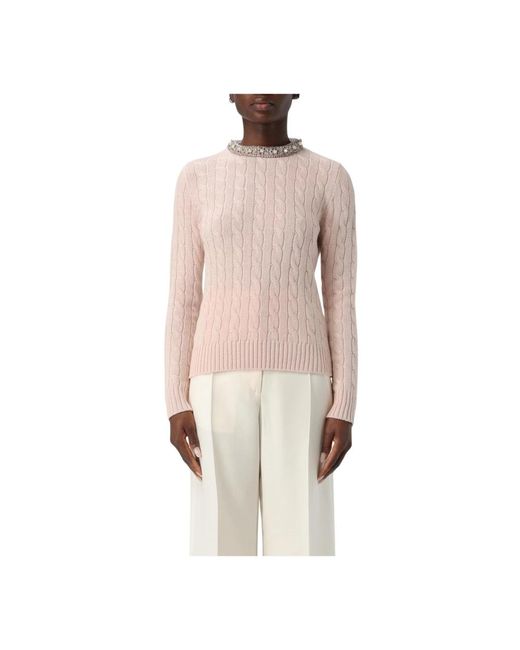 Valentino Pink Rosa Cable Strickpullover