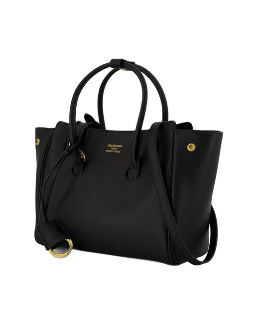 Balenciaga Zwarte Leren Tas Met Twee Handvatten in het Black