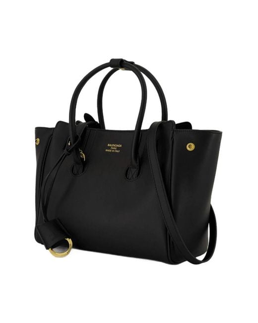 Balenciaga Zwarte Leren Tas Met Twee Handvatten in het Black