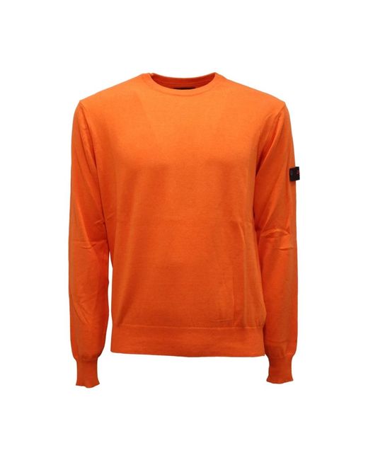 Peuterey Orange Round-Neck Knitwear for men