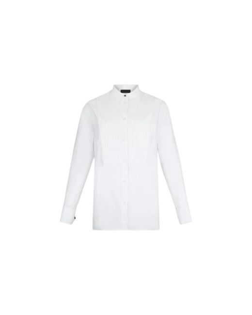 Liu Jo Overhemden ,Wit ,Katoen Elegante Katoenen Popeline Mao Kraag Shirt in het White