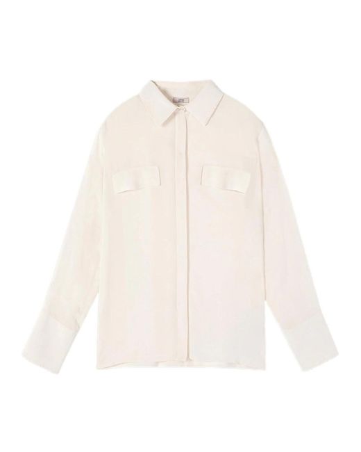 Oltre Overhemden ,Wit ,Viscose Blouse in het White