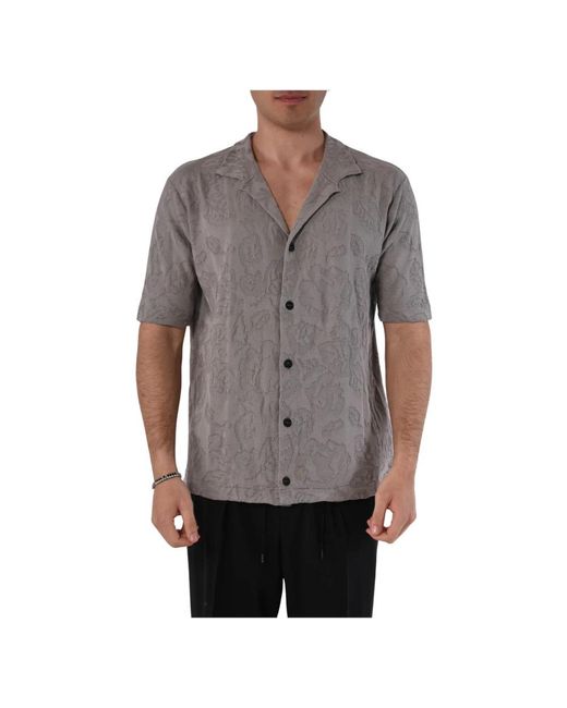 Roberto Collina Gray Short Sleeve Shirts for men