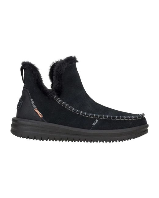 HeyDude Black Winter Boots