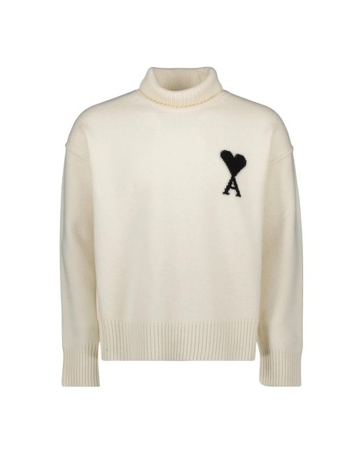AMI Beiger Herz Pullover in White für Herren
