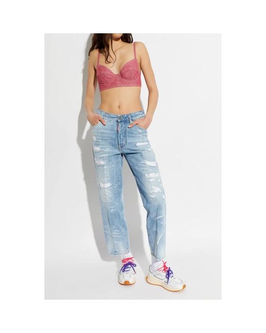 DSquared² Jeans ,Blauw ,Denim Boston Jeans in het Blue