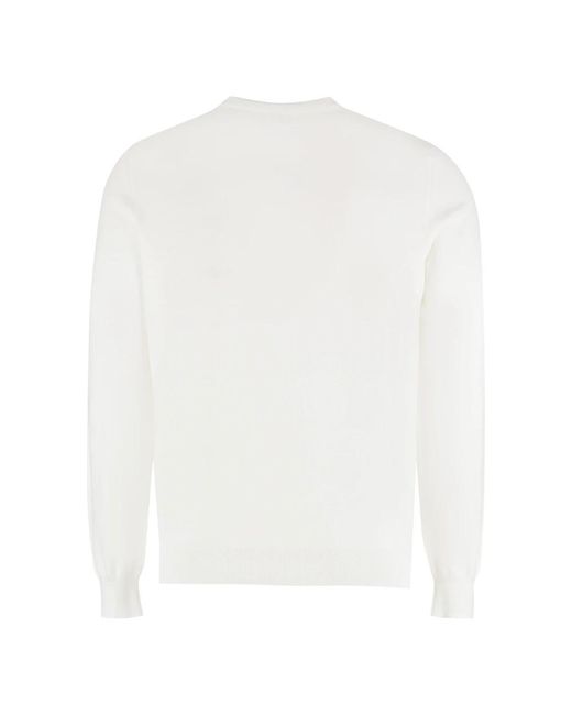 THE (Alphabet) White Round-Neck Knitwear for men