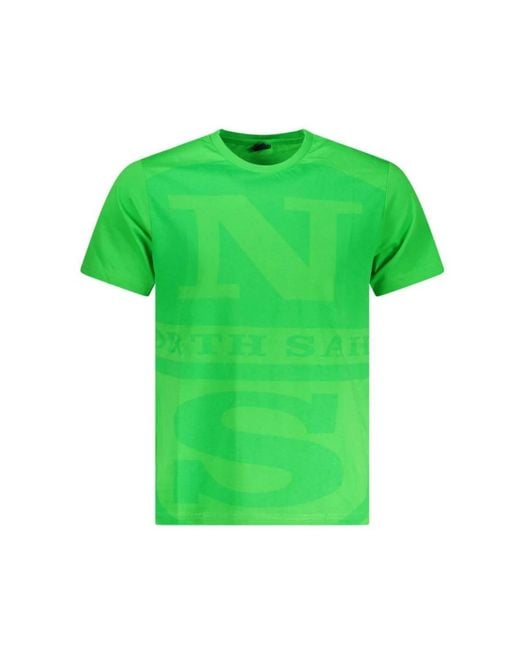 North Sails Tops ,Groen ,Katoen Groen Katoen T-Shirt Avontuur in het Green voor heren