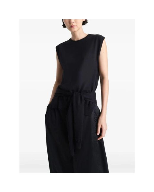 Lemaire Black Schwarzer Ärmelloser Pullover Mit Asymmetrischem Verschluss