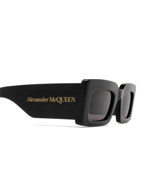 Alexander McQueen Brown Stilvolle rechteckige sonnenbrille für frauen