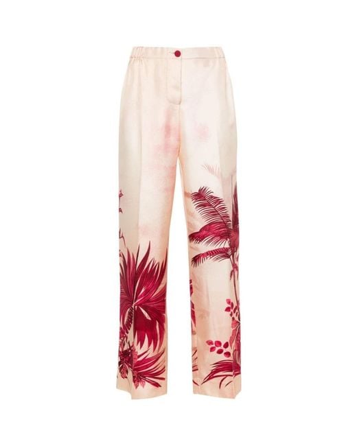 F.R.S For Restless Sleepers Red Wide Trousers