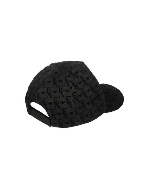 Emporio Armani Black Schwarze baseballkappe mit adler-logo